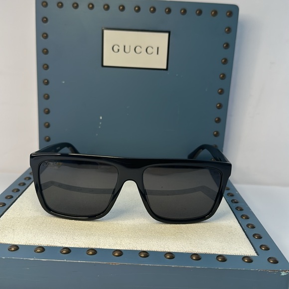 New Authentic Gucci Grey Browline Men's Sunglasses GG0748S 001 59. - Picture 4 of 14